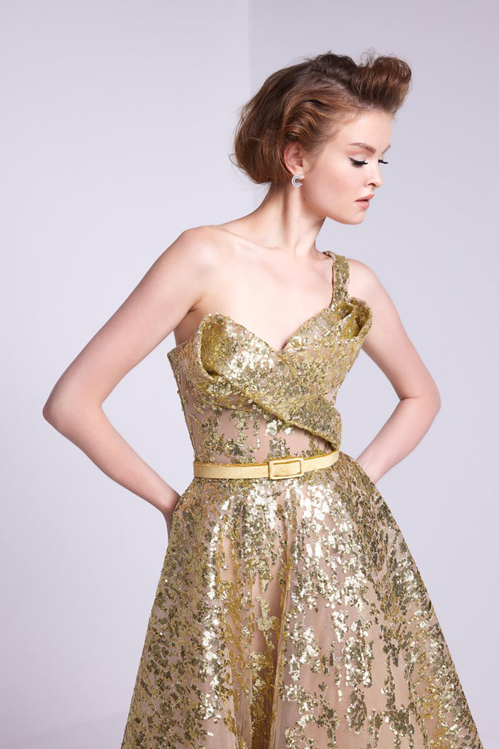 Payet Dress Asymmetrical Embroidered