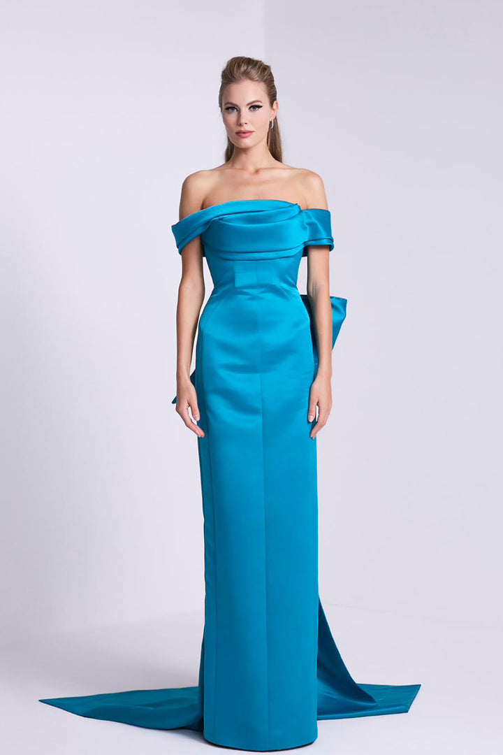 Satin Straps Bust Draped Dress