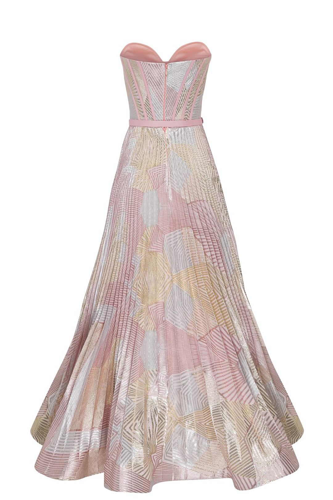 Organza Short Dress with Belt and Corset