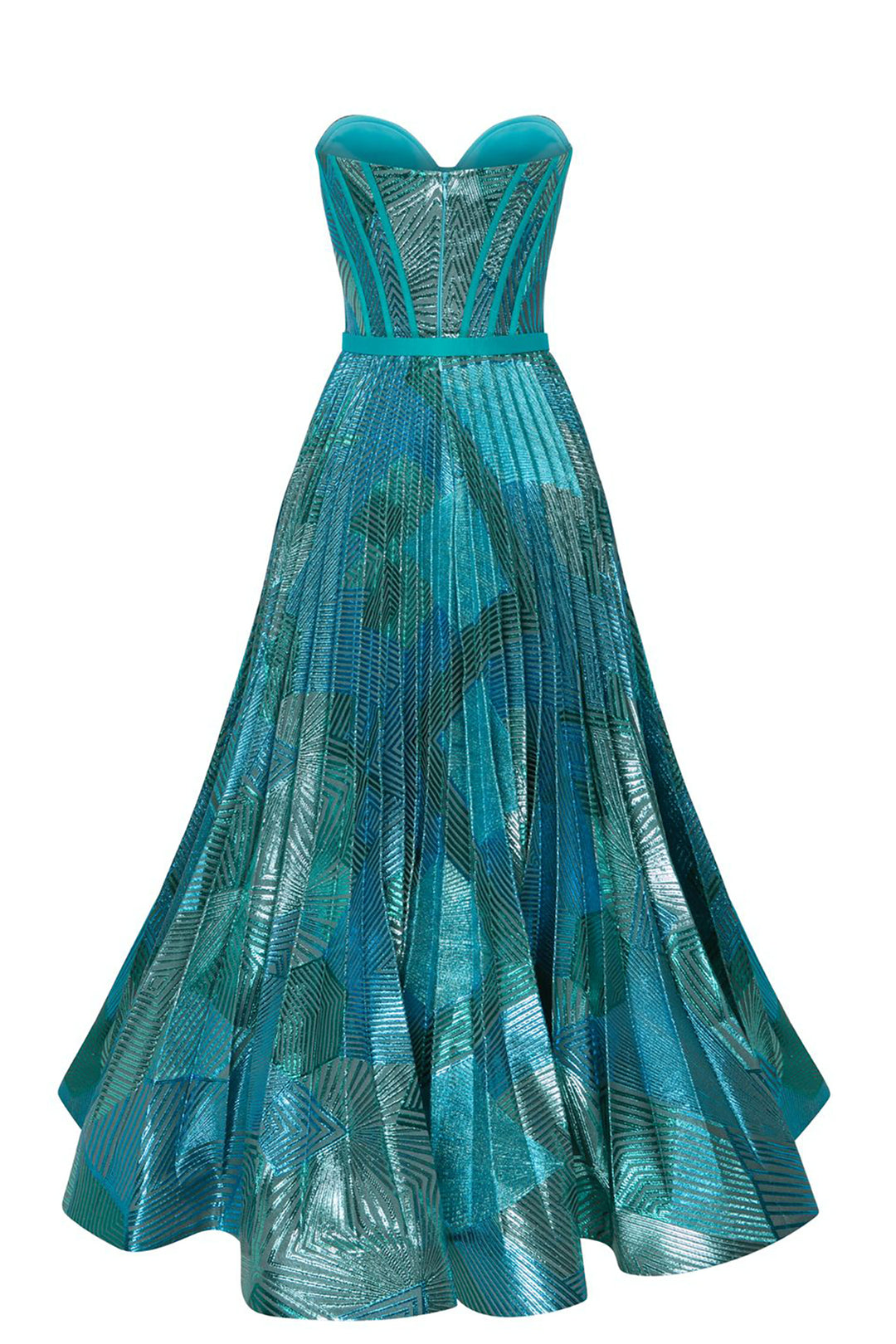 Organza Short Dress with Belt and Corset