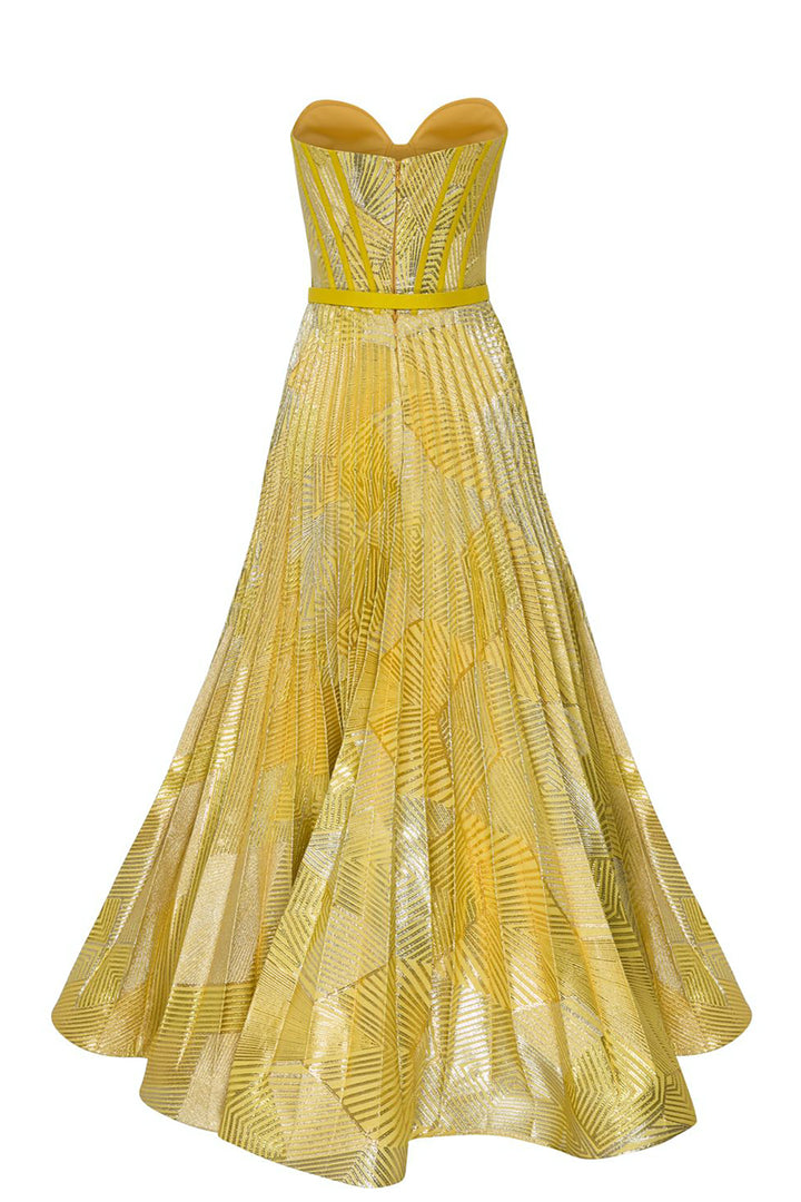 Organza Short Dress with Belt and Corset