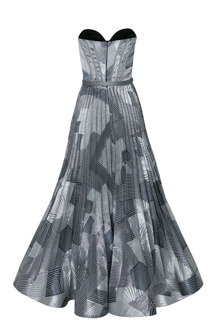 Organza Short Dress with Belt and Corset