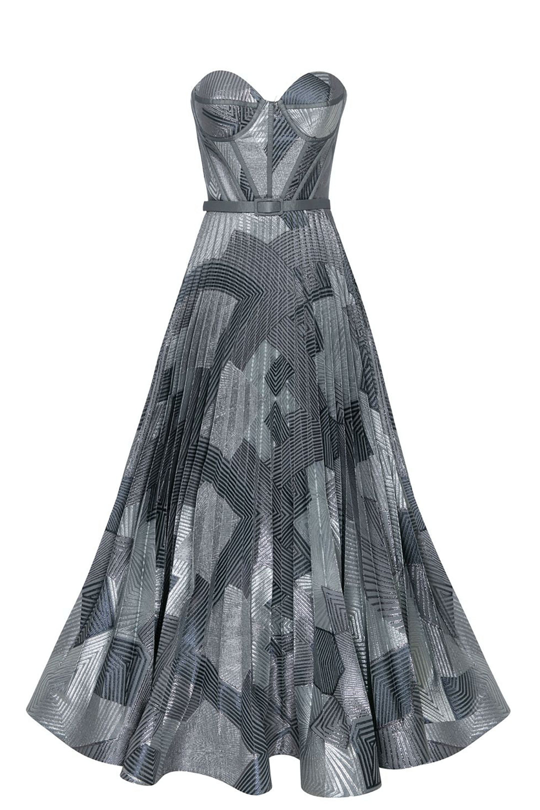 Organza Short Dress with Belt and Corset