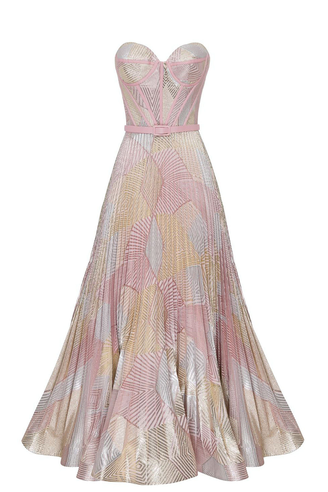 Organza Short Dress with Belt and Corset