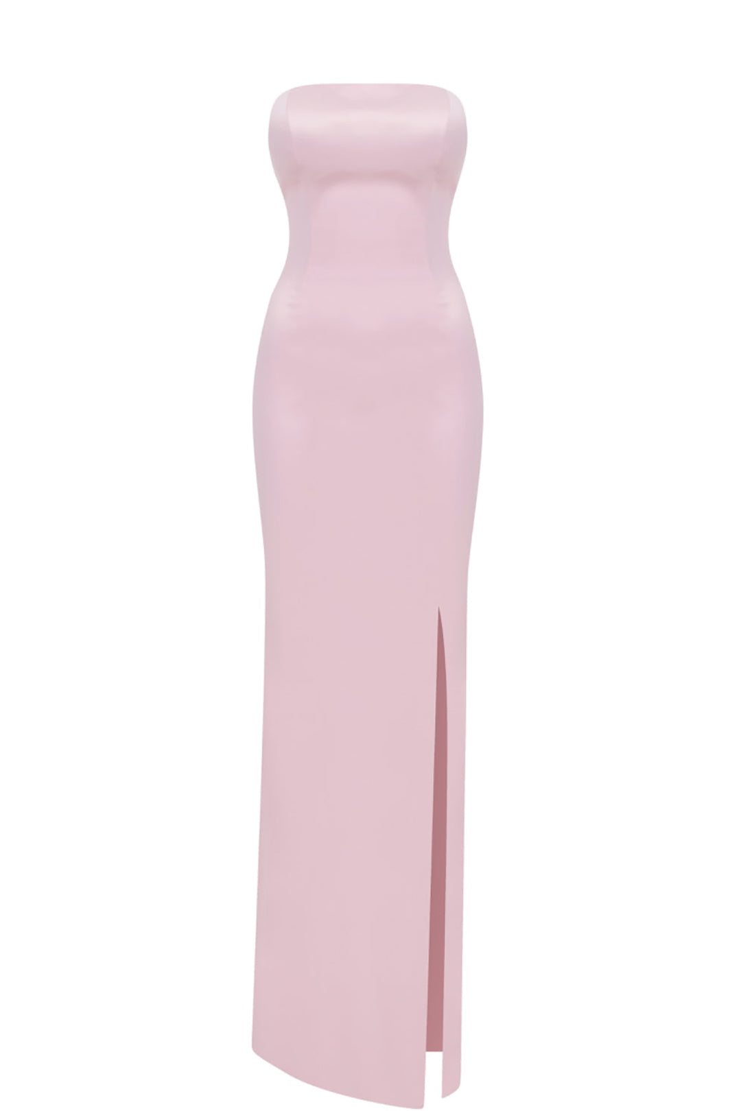 Crepe Long Dress with Satin Silk Details