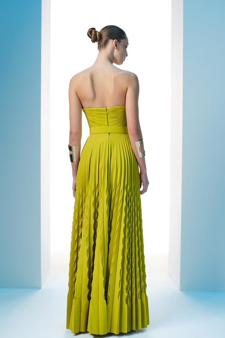 Crepe Strapless Dress with Bust Drape