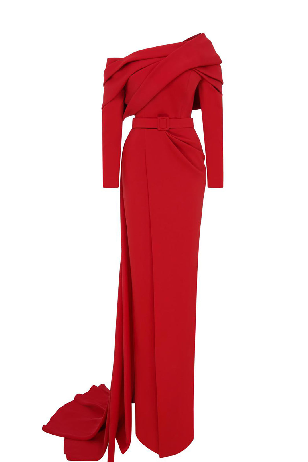 Crepe Dress Asymmetrical Bust And Draped Waist