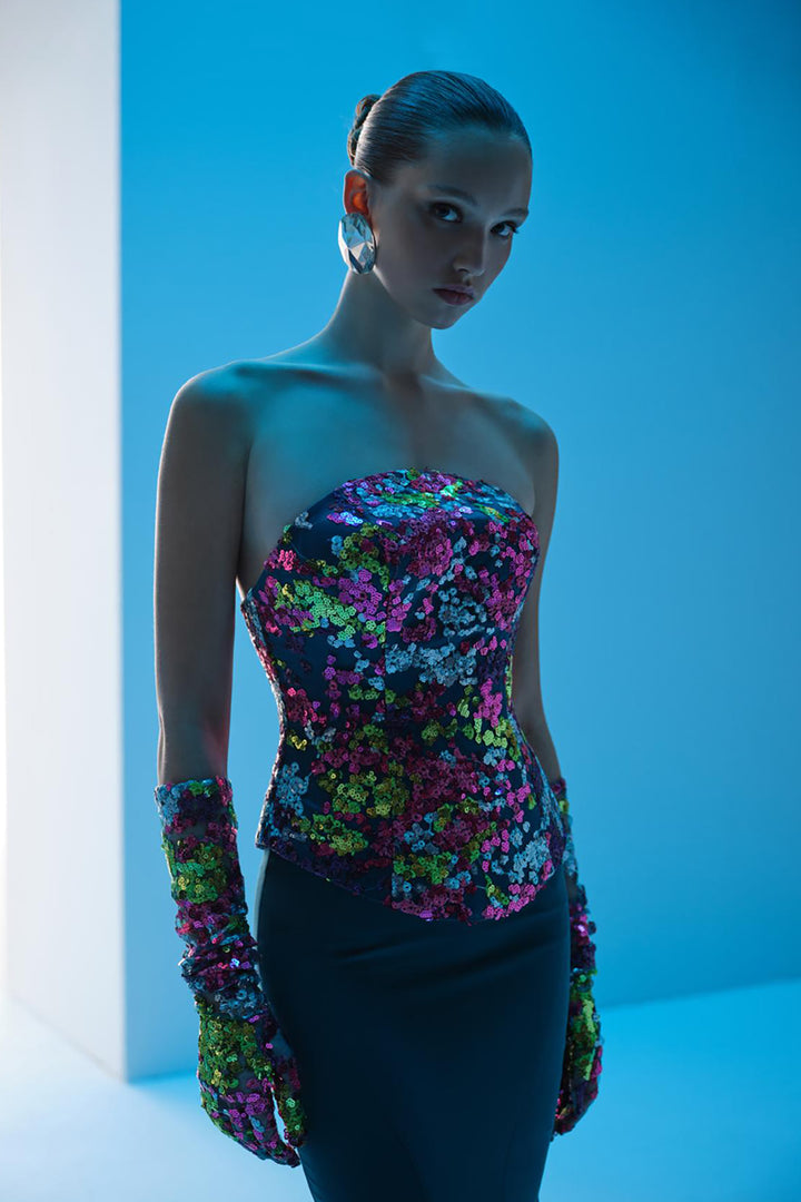 Payet And Crepe Dress Corset