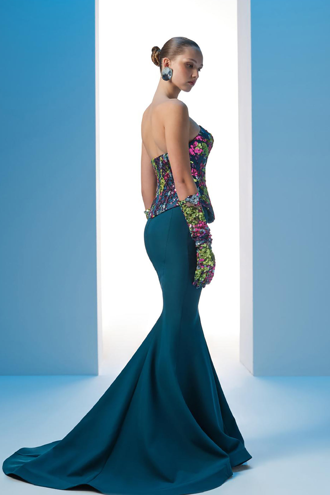 Payet And Crepe Dress Corset