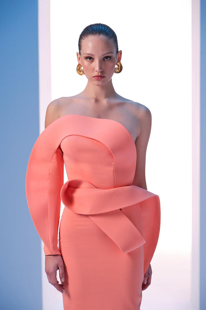 Strapless Dress Draped Bust