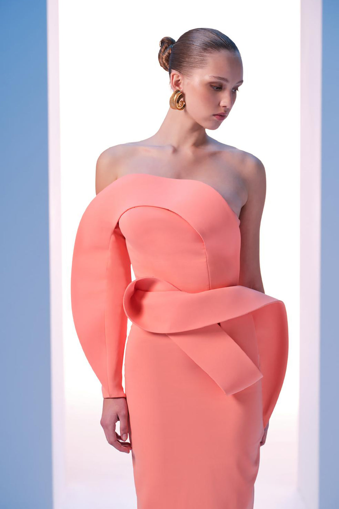 Strapless Dress Draped Bust