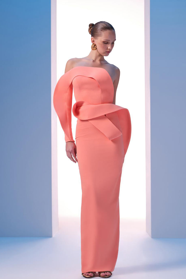 Strapless Dress Draped Bust