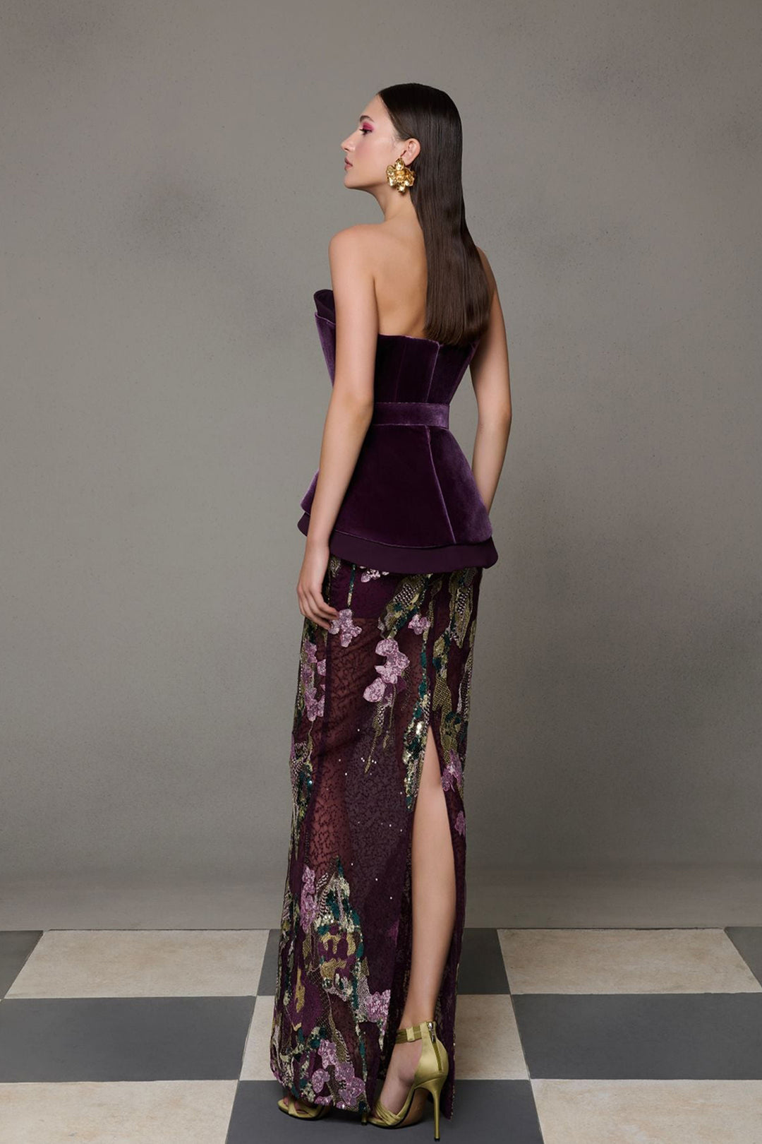 Satin Strapless Column Dress