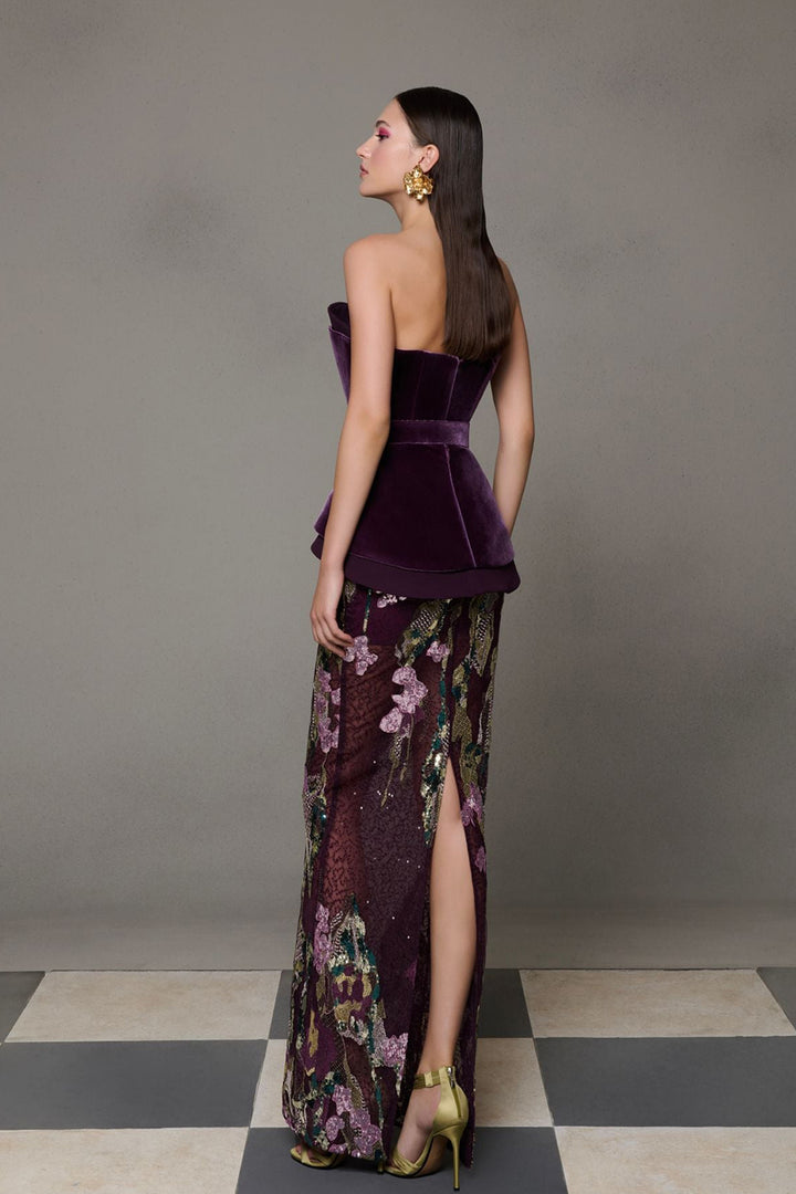 Satin Strapless Column Dress