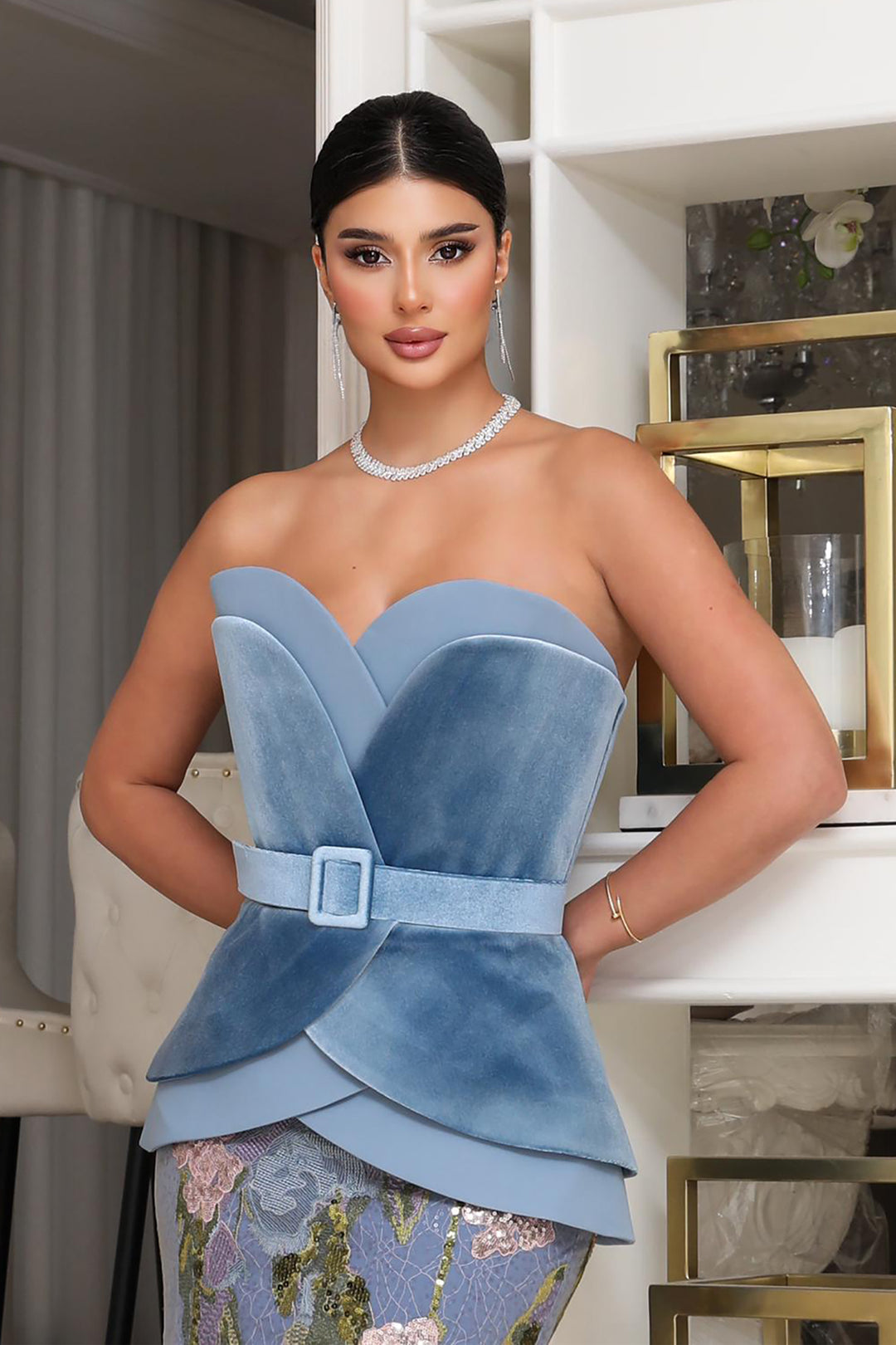 Satin Strapless Column Dress