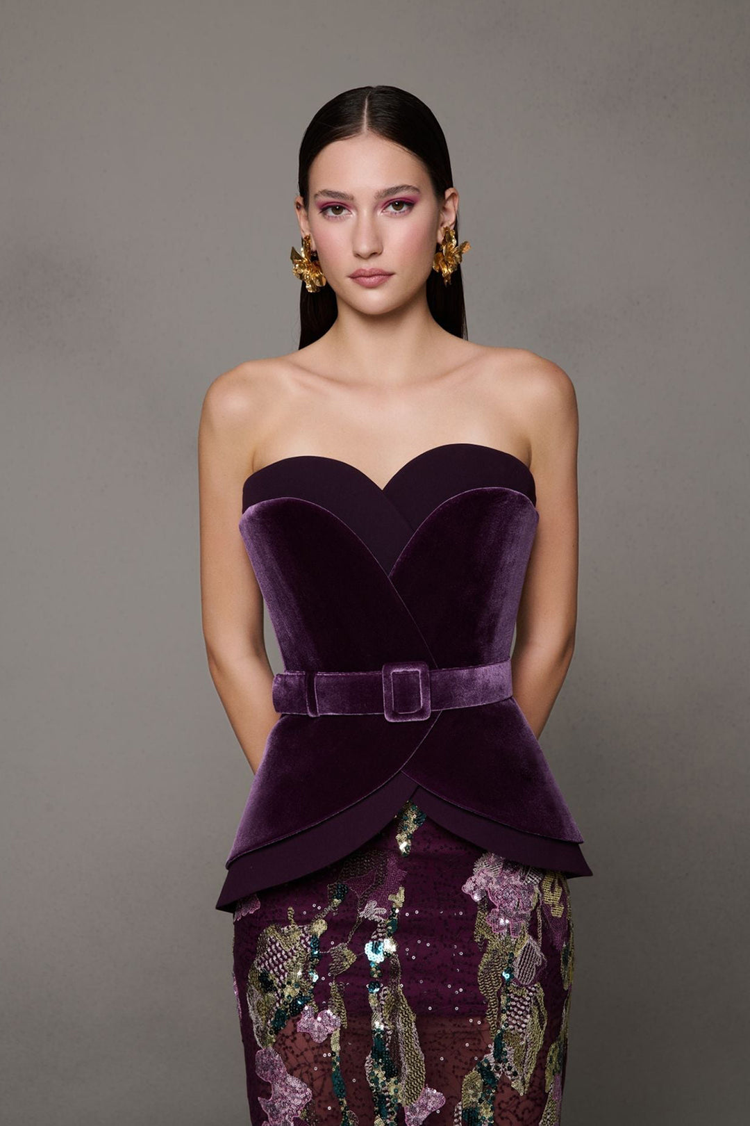 Satin Strapless Column Dress