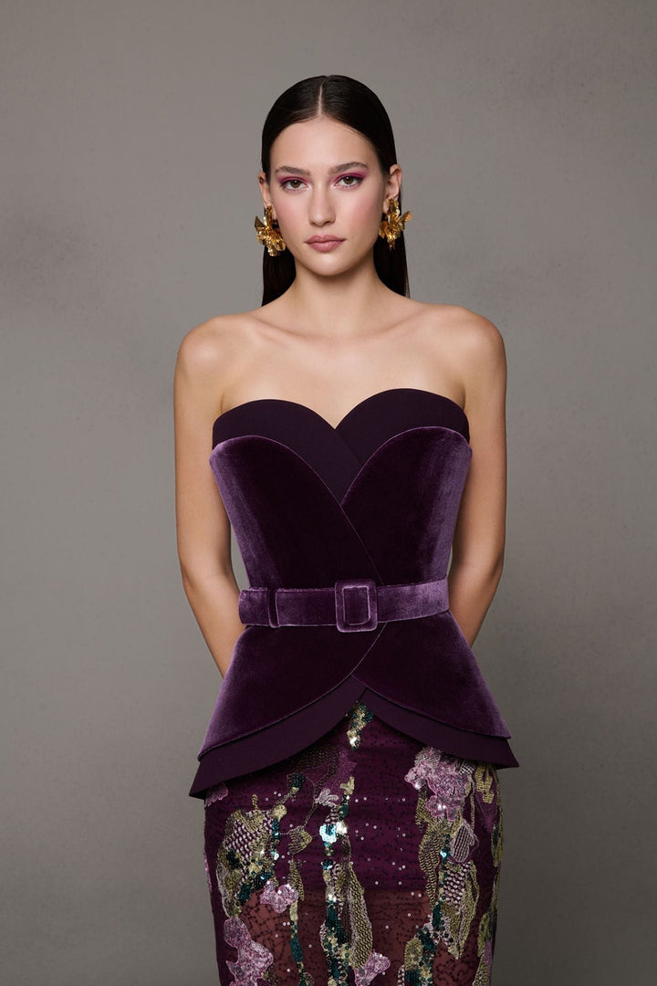 Satin Strapless Column Dress