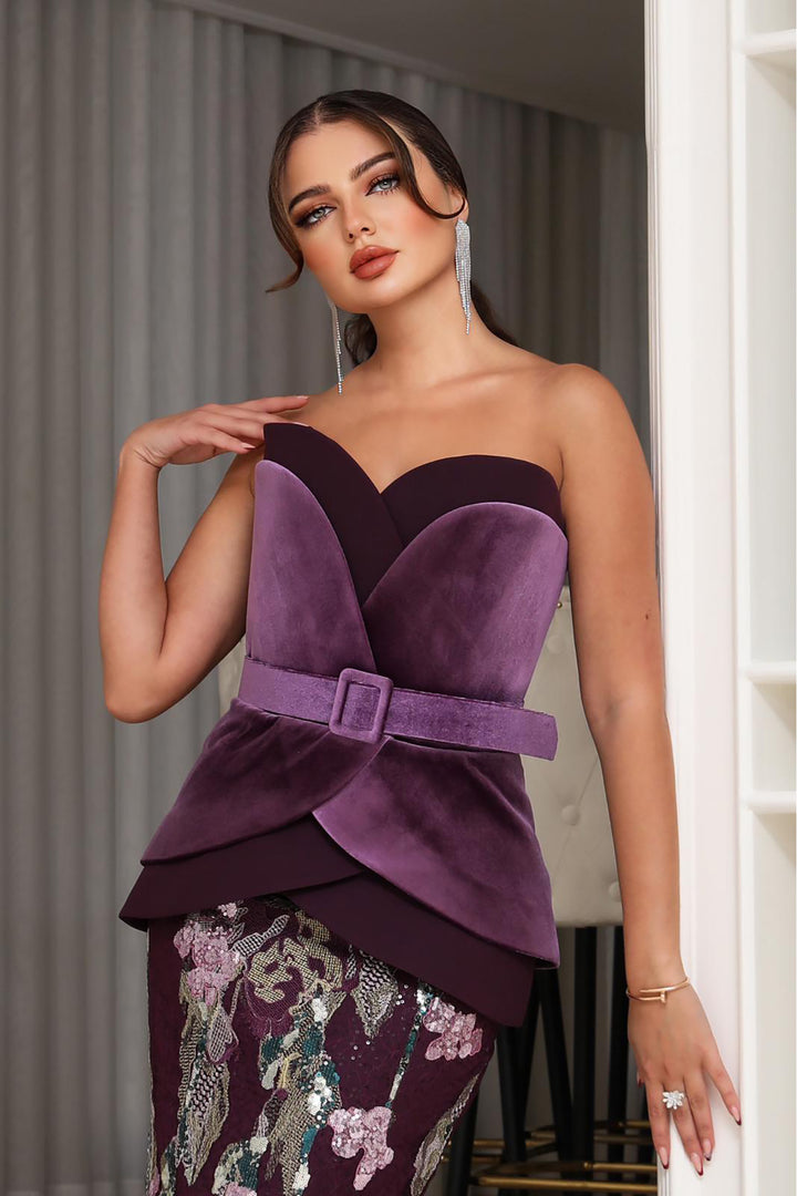 Satin Strapless Column Dress