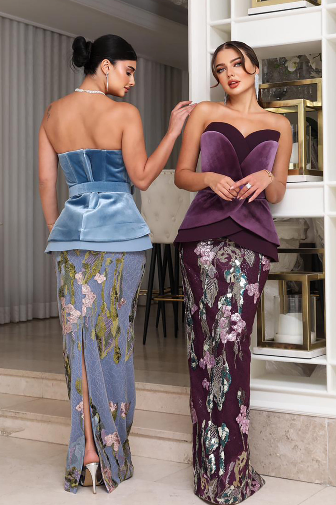 Satin Strapless Column Dress