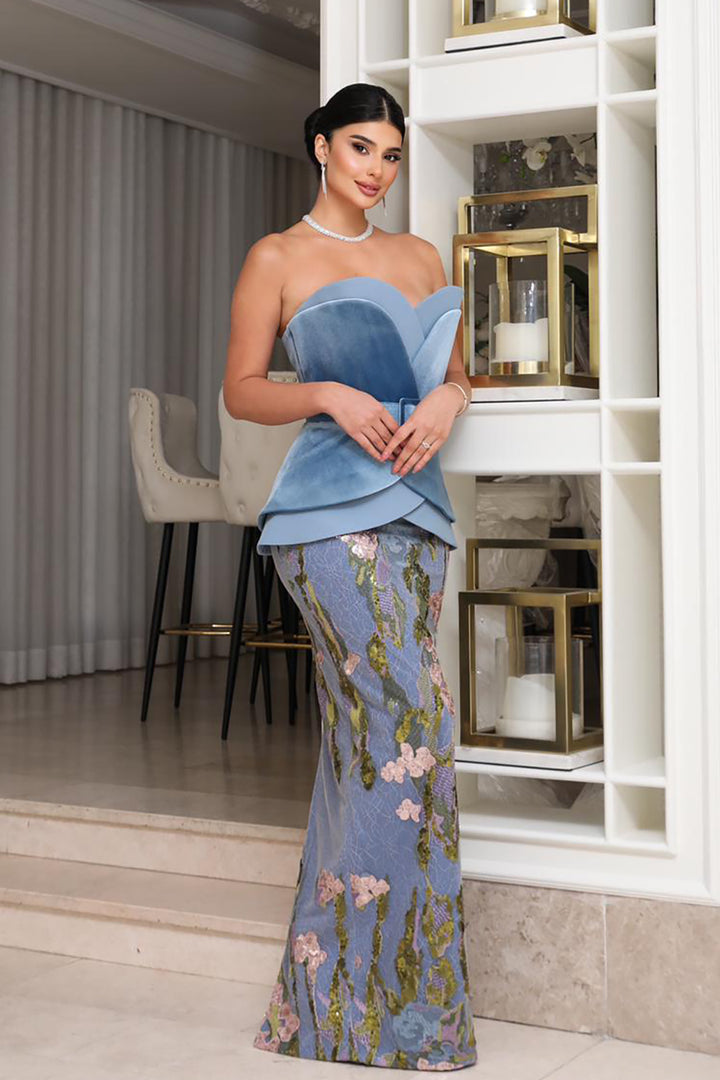 Satin Strapless Column Dress