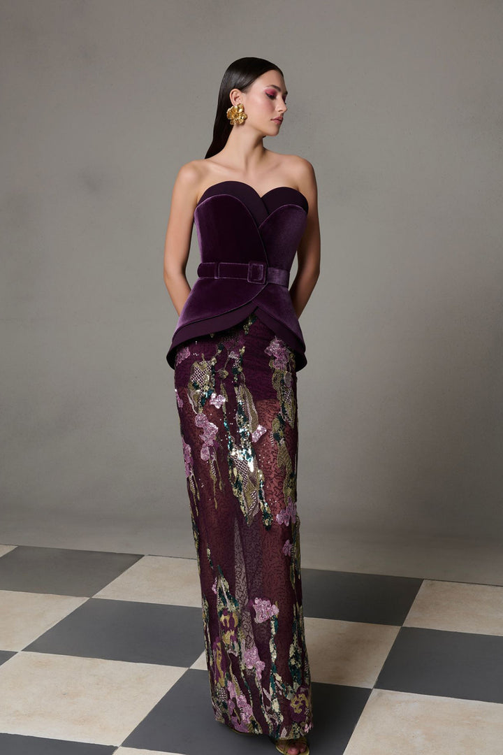 Satin Strapless Column Dress