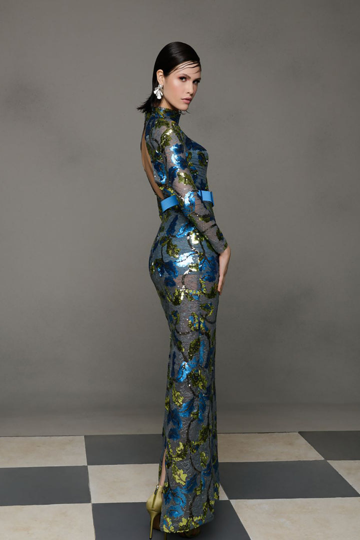 Mermaid Satin Dress with Overlay