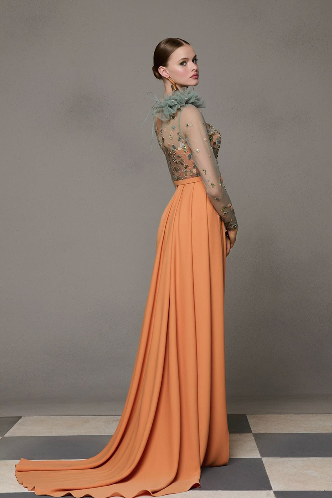 Mermaid Dress with Cape Train