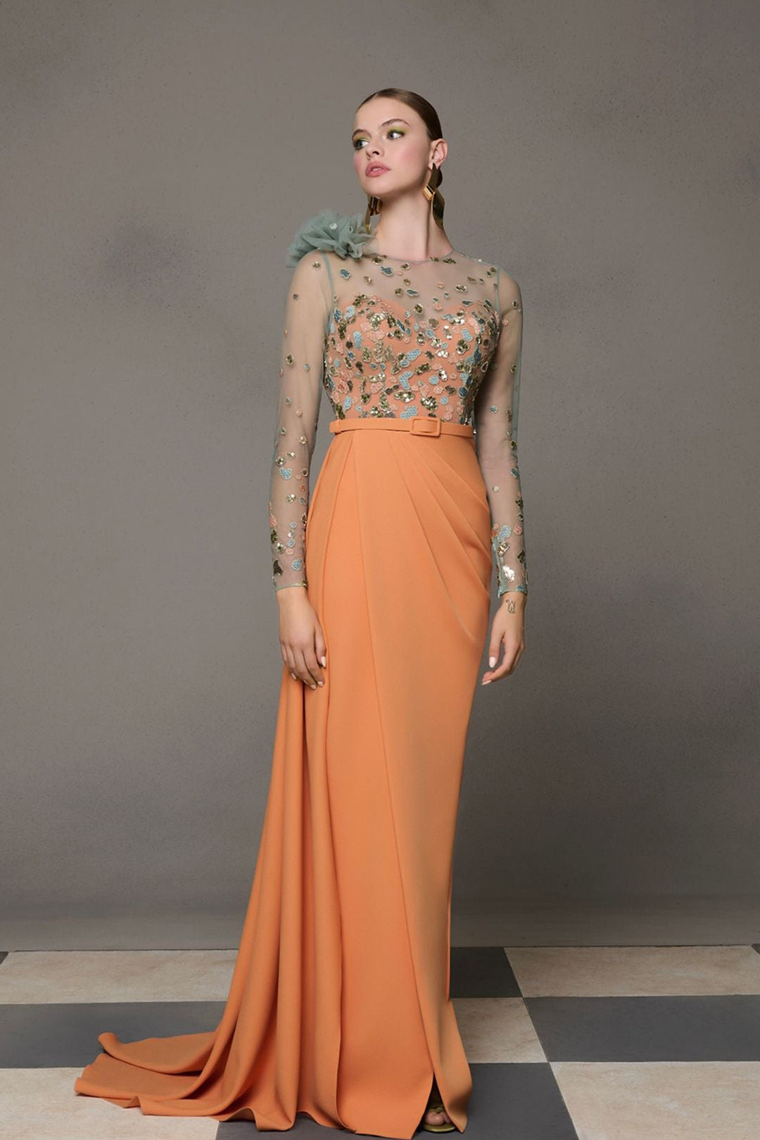 Mermaid Dress with Cape Train