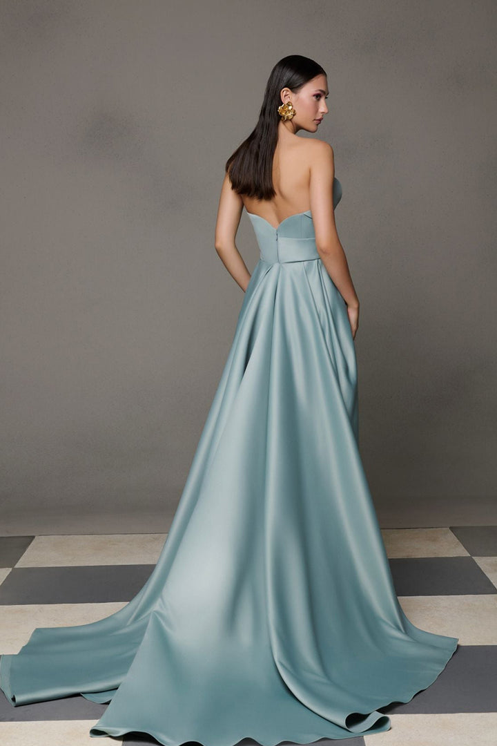 Mermaid Satin Dress with Overlay