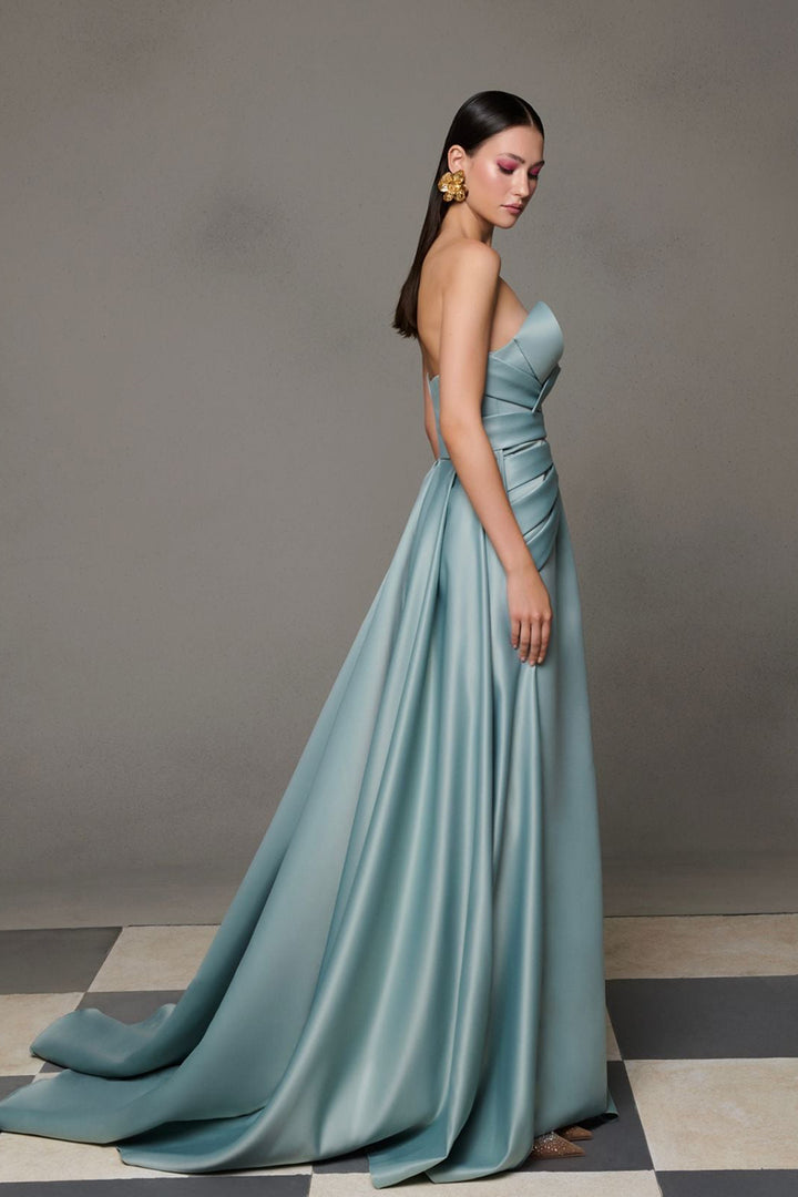 Mermaid Satin Dress with Overlay