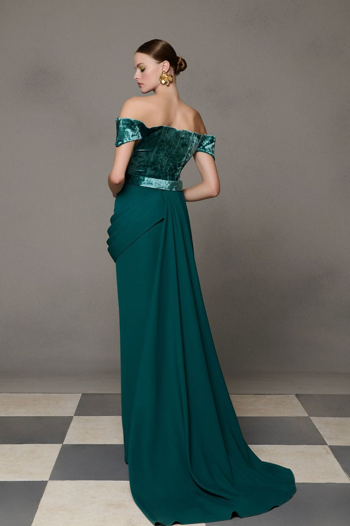 Mermaid Velvet Dress with Sculpted Bodice