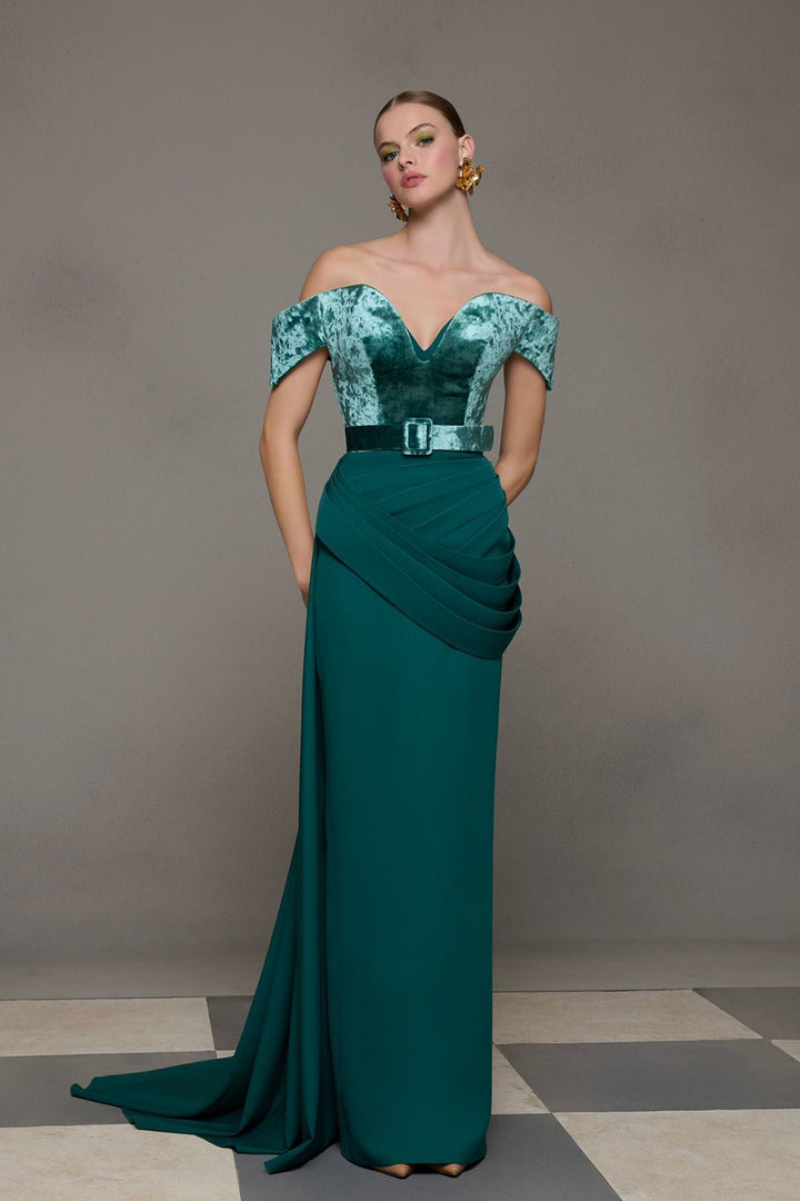 Mermaid Velvet Dress with Sculpted Bodice