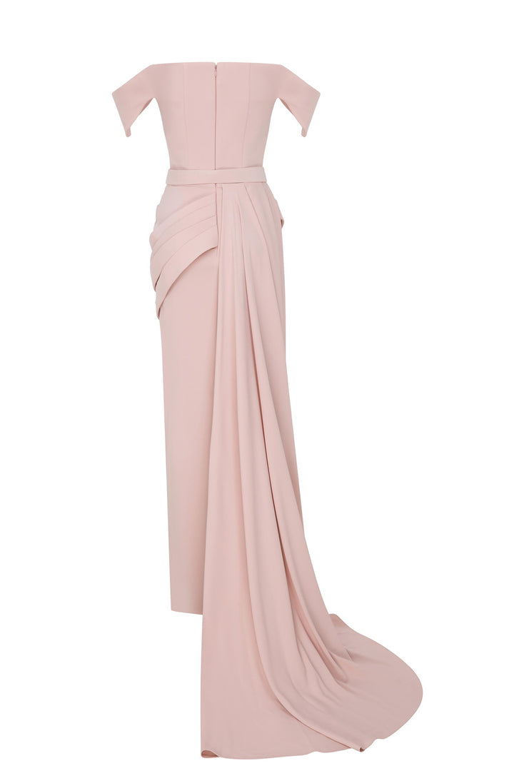 Mermaid Satin with Off-The-Shoulder Dress