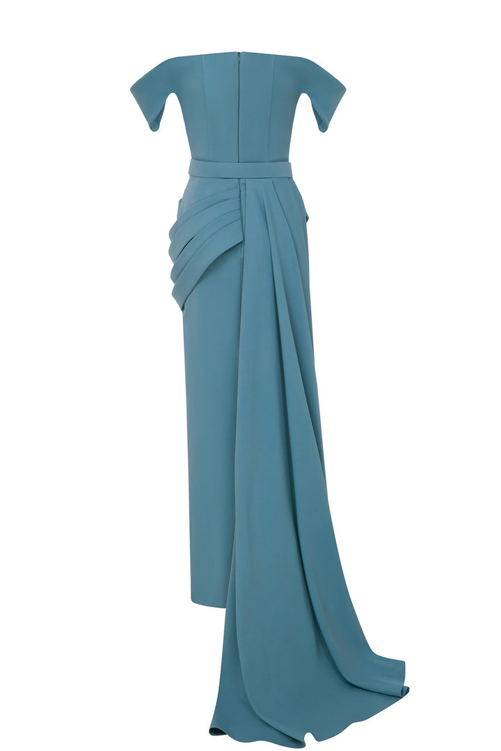 Mermaid Satin with Off-The-Shoulder Dress