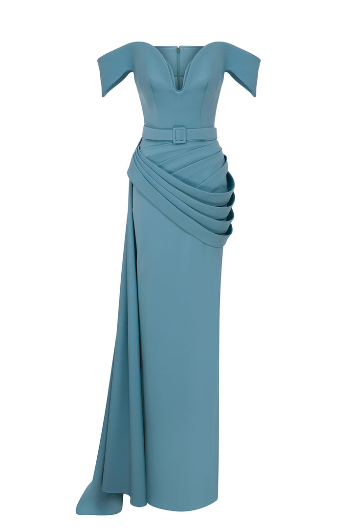 Mermaid Satin with Off-The-Shoulder Dress