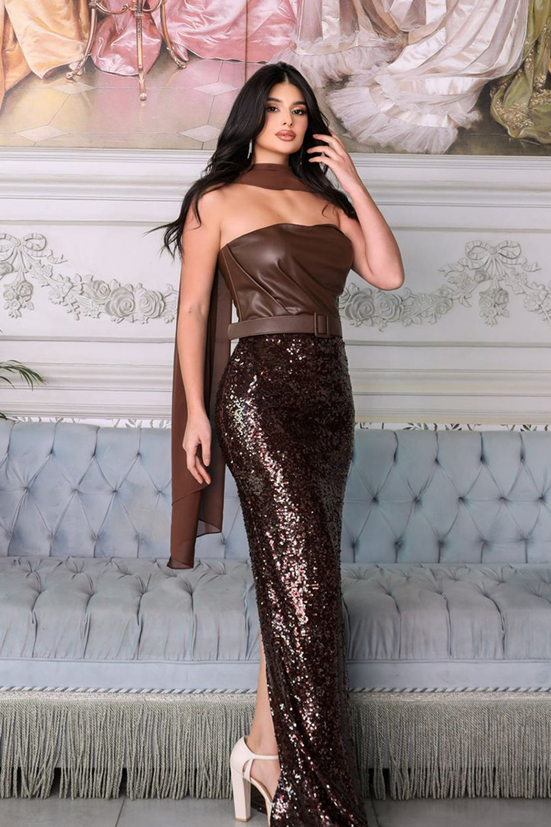 Column Dress Strapless Bodice