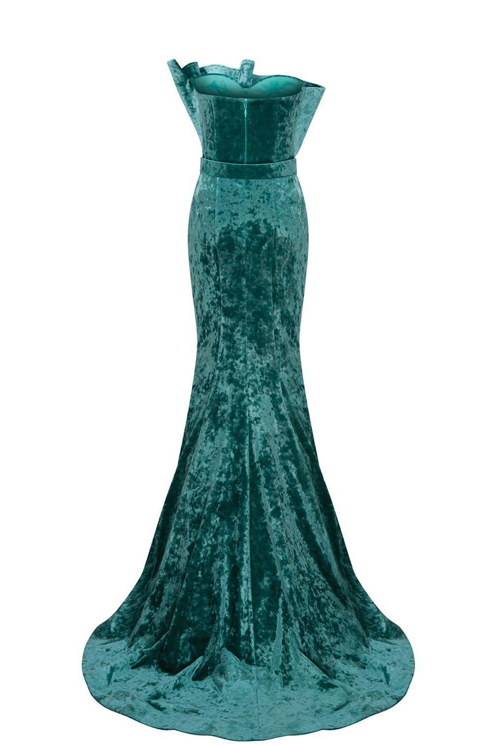 Velvet Off-The-Shoulder Mermaid Dress