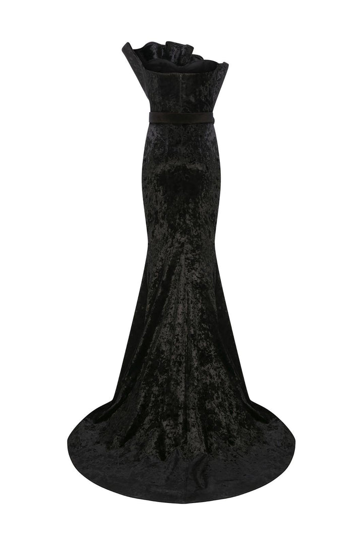 Velvet Off-The-Shoulder Mermaid Dress