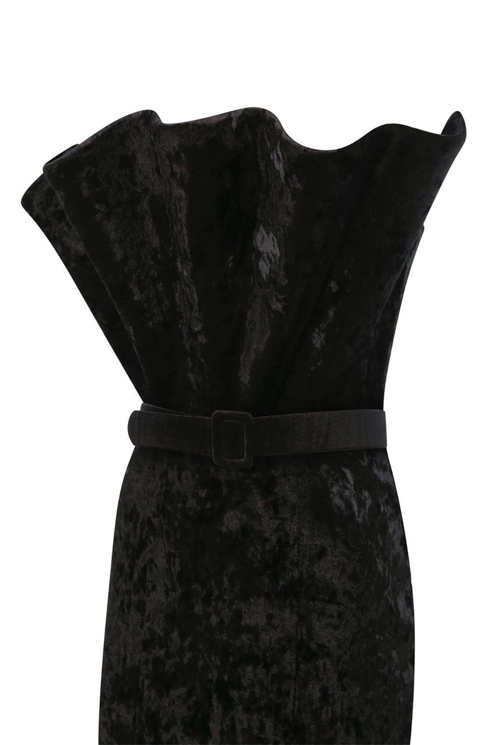 Velvet Off-The-Shoulder Mermaid Dress