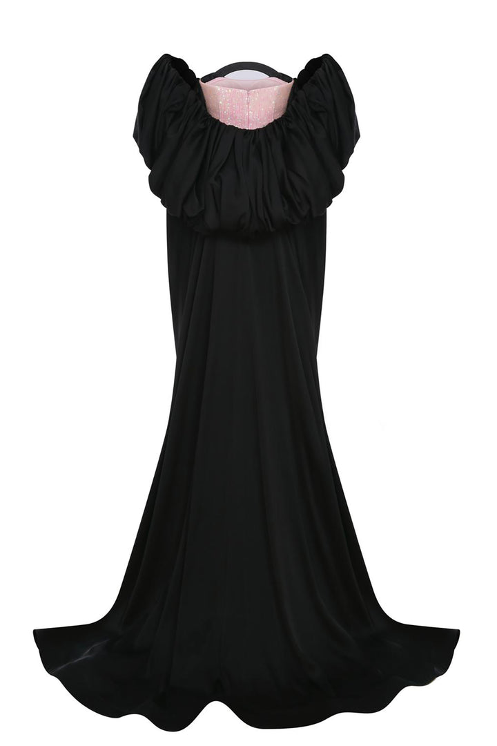 Sequined Puff-Sleeve Dress