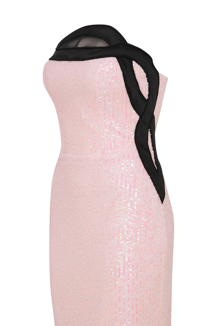 Sequined Puff-Sleeve Dress