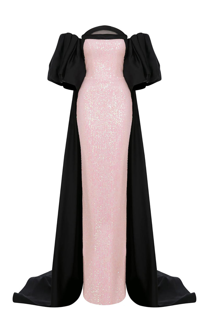 Sequined Puff-Sleeve Dress