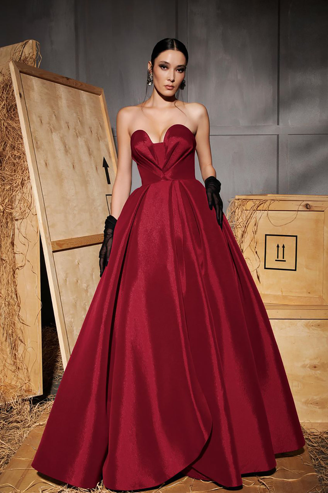Satin A-Line Dress with Sweetheart Neckline