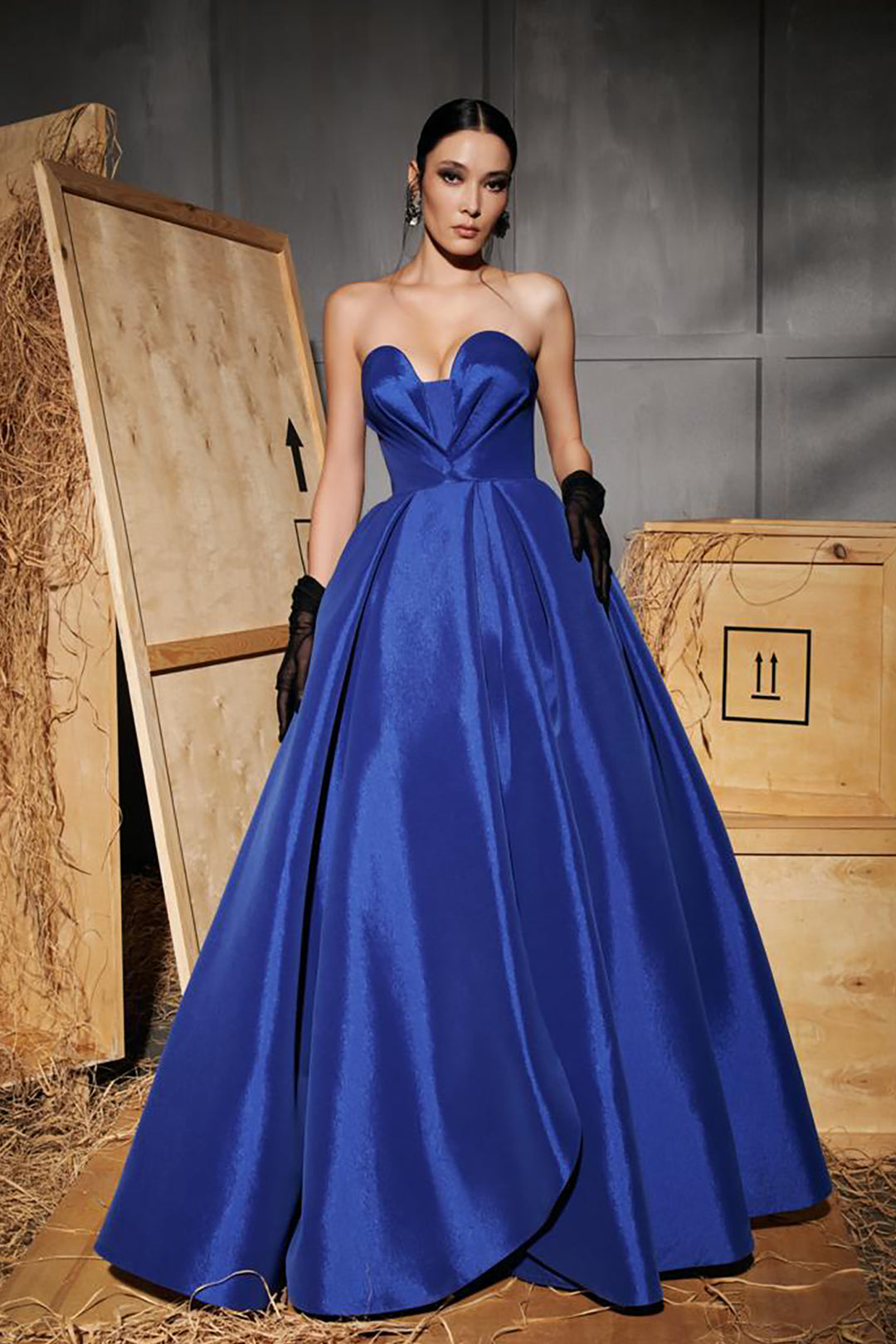 Satin A-Line Dress with Sweetheart Neckline