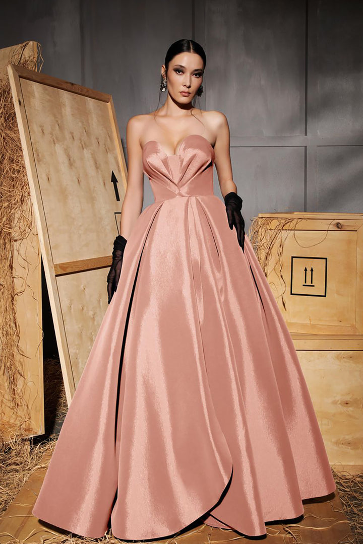 Satin A-Line Dress with Sweetheart Neckline