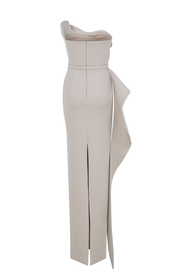 One-Shoulder with Cascading Drapes Dress