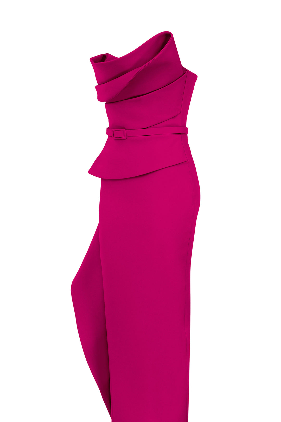 One-Shoulder with Cascading Drapes Dress