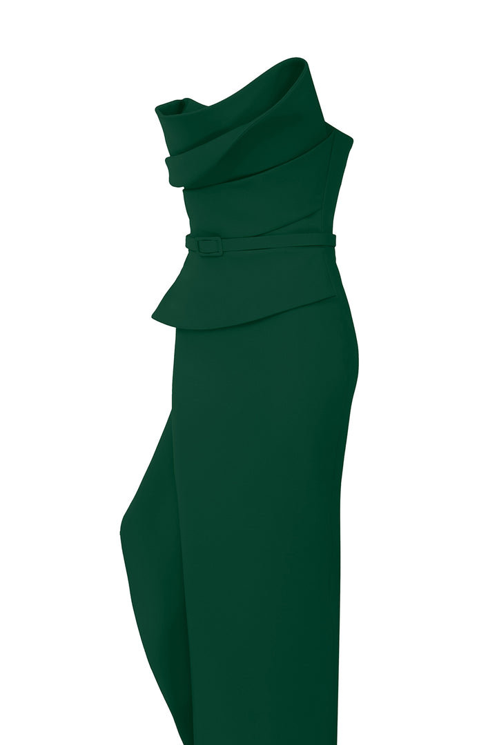 One-Shoulder with Cascading Drapes Dress