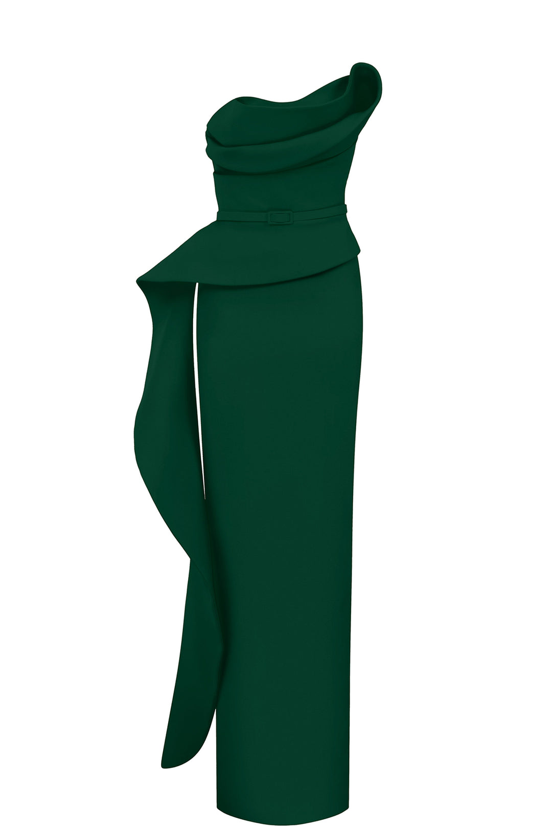 One-Shoulder with Cascading Drapes Dress