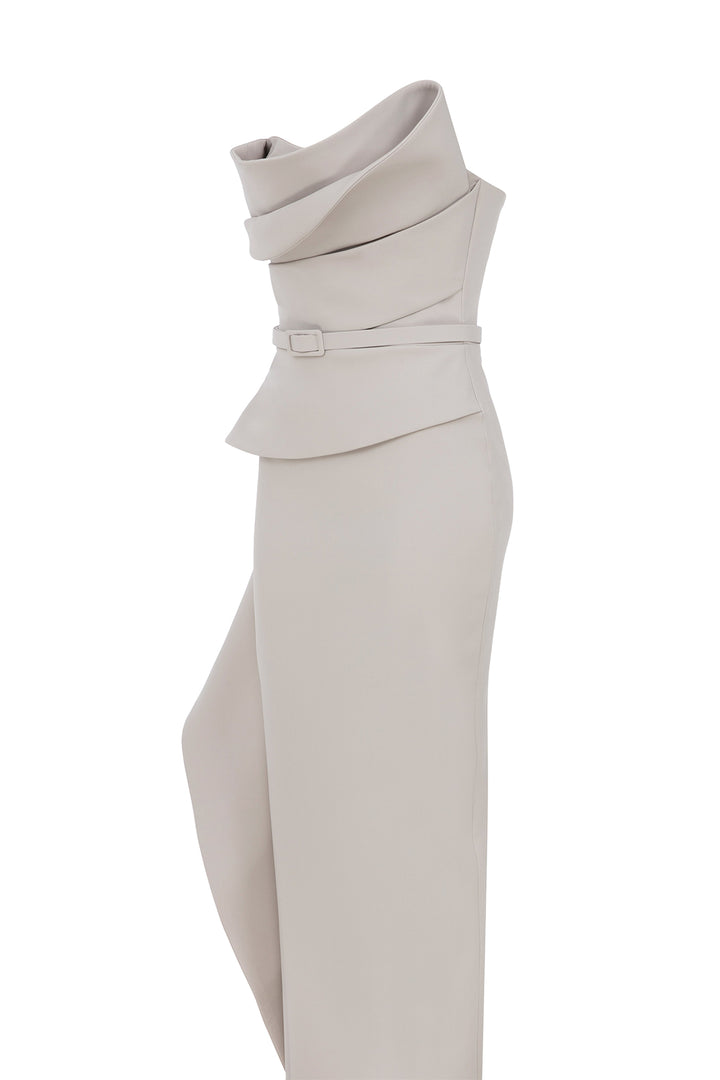 One-Shoulder with Cascading Drapes Dress